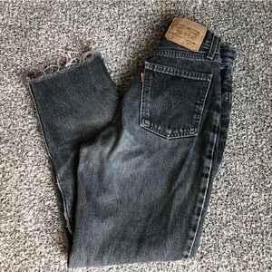 Levi's Black Washed Straight Jeans